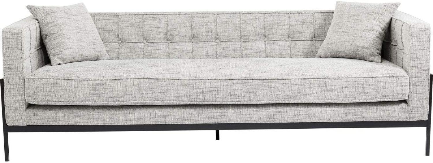 Kare Design Sofa Loft Salt & Pepper, 3-Sitzer sofa in Schwarz Weiß mit schwarzen Füßen, inkl. 2 Kissen, (B/H/T) 226x70x80cm Bild 1