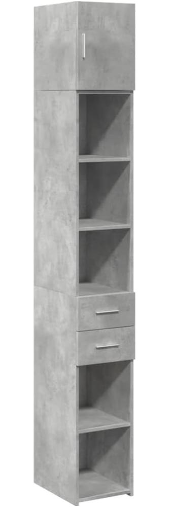 Hochschrank Schmal Betongrau 30x42,5x225 cm Holzwerkstoff 3281269 Bild 1