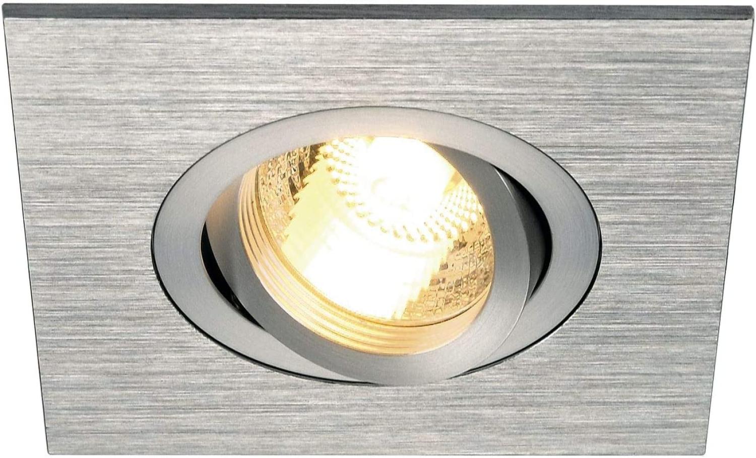 SLV No. 113456 NEW TRIA XL SQUARE GU10 Downlight alu brushed max. 50W inkl. Clipfedern Bild 1