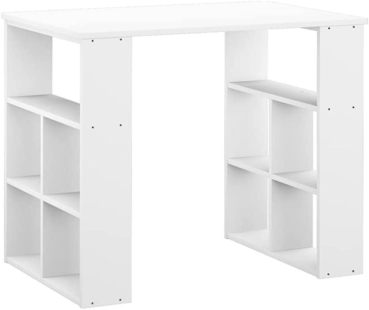 Vicco 'Arwen' Schreibtisch mit 8 Fächern und 2 Ablagen, weiß, 90 x 74,2 x 60 cm Bild 1