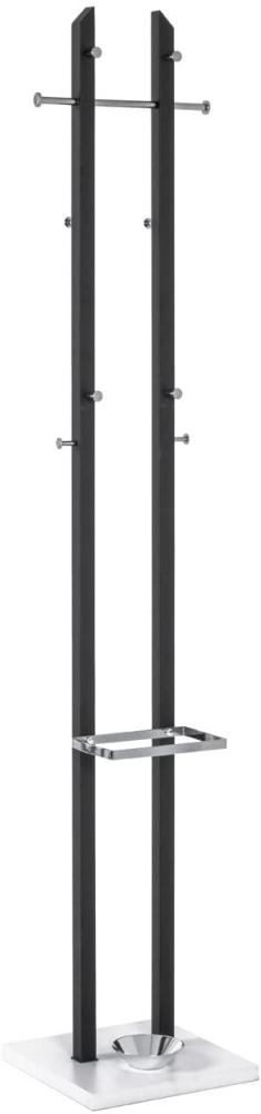 Garderobenständer Standgarderobe mit Schirmhalter schwarz-chrom-weiß Bild 1