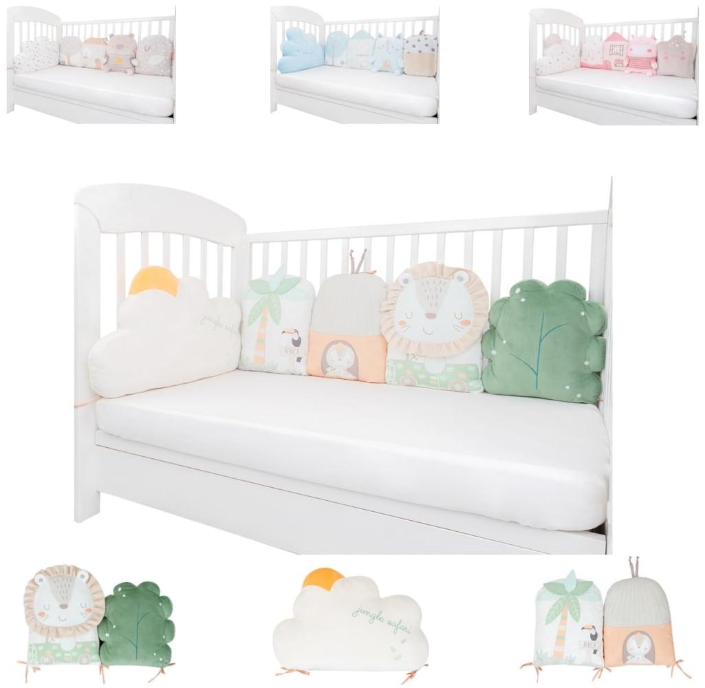 Kikkaboo Babykissen-Set 5-tlg. Plüsch Jersey Einzelkissen Maße 35 x 30 x 7 cm grün Bild 1