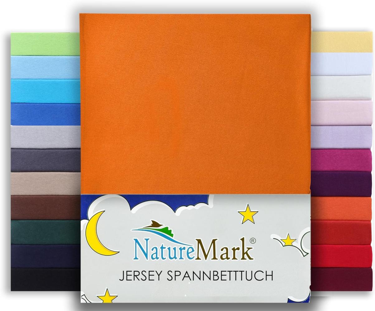 NatureMark Premium WASSERBETTEN & BOXSPRINGBETTEN Spannbettlaken Jersey 200x220cm +40cm Steghöhe Größe 180x200-200x220 cm, Farbe: Terrakotta Bild 1