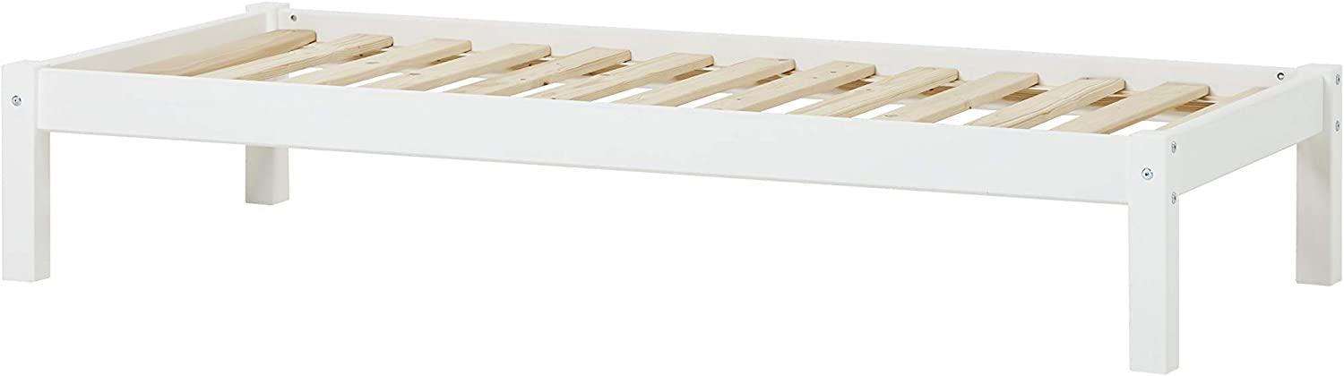 Hoppekids 'Basic' Einzelbett 70x160 cm, Weiß, inkl. Rolllattenrost, nachhaltig Bild 1
