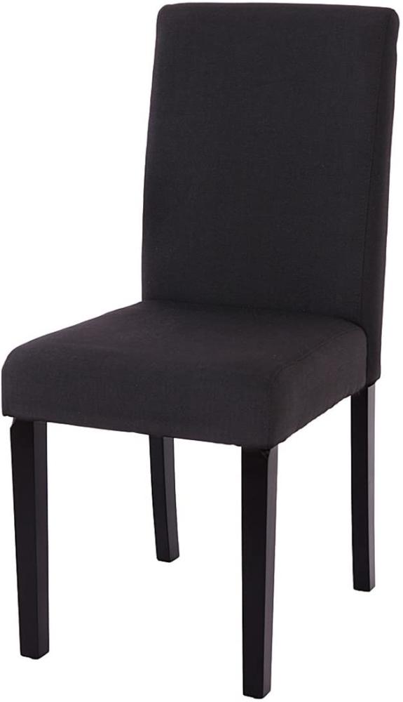 2er-Set Esszimmerstuhl Stuhl Küchenstuhl Littau ~ Textil, schwarz, dunkle Beine Bild 1