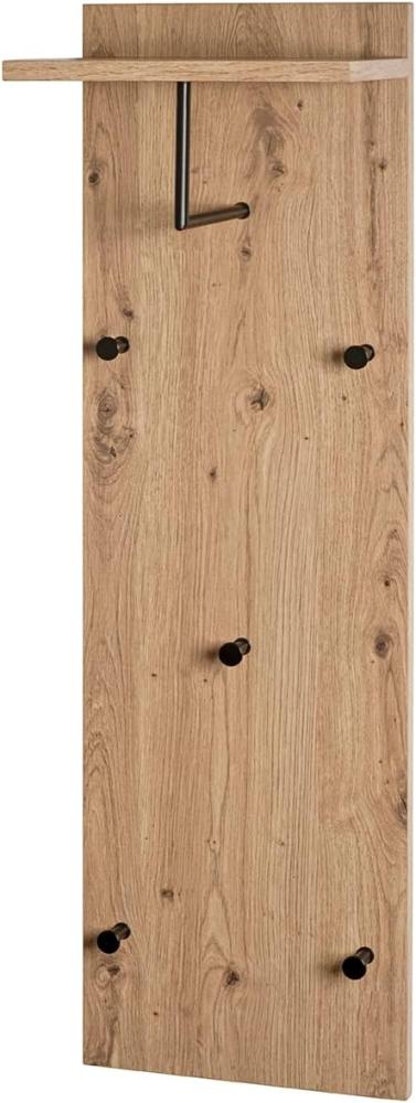 HAKU Möbel Wandgarderobe, MDF, Eiche, schwarz, B 30 x T 20 x H 100 cm Bild 1