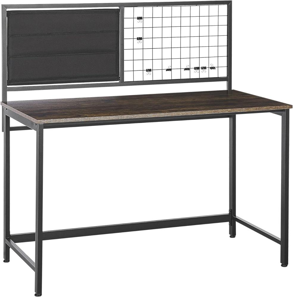 Schreibtisch dunkler Holzfarbton schwarz 118 x 60 cm VINCE Bild 1