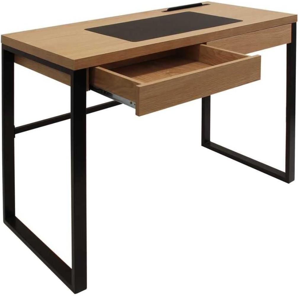 The Home Deco Factory HD3722 Schreibtisch, für Schlafzimmer, Holz, Metall, 100 x 50,30 x 74 cm, 110x110x16 cm Bild 1