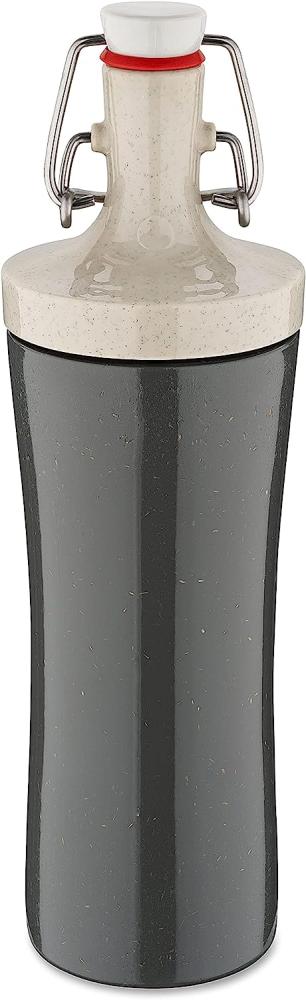Koziol Trinkflasche Plopp To Go, Wasserflasche, Kunststoff-Holz-Mix, Nature Ash Grey, 425 ml, 7796701 Bild 1