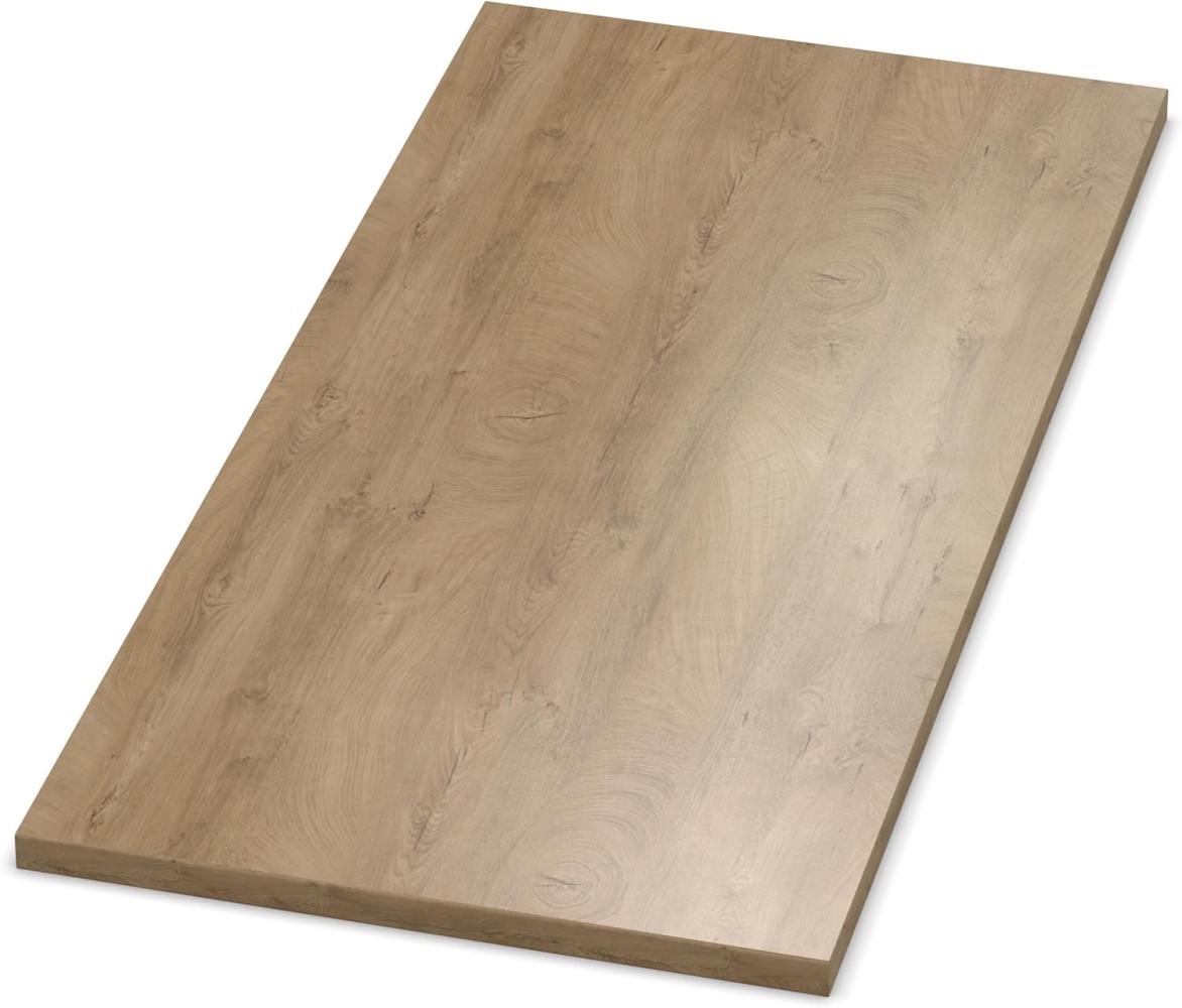 AUPROTEC Tischplatte 19mm Eiche ENDgrain Classic 900 mm x 700 mm Holzplatte Dekor Spanplatte mit Umleimer ABS Kante Auswahl: 90x70 cm Bild 1