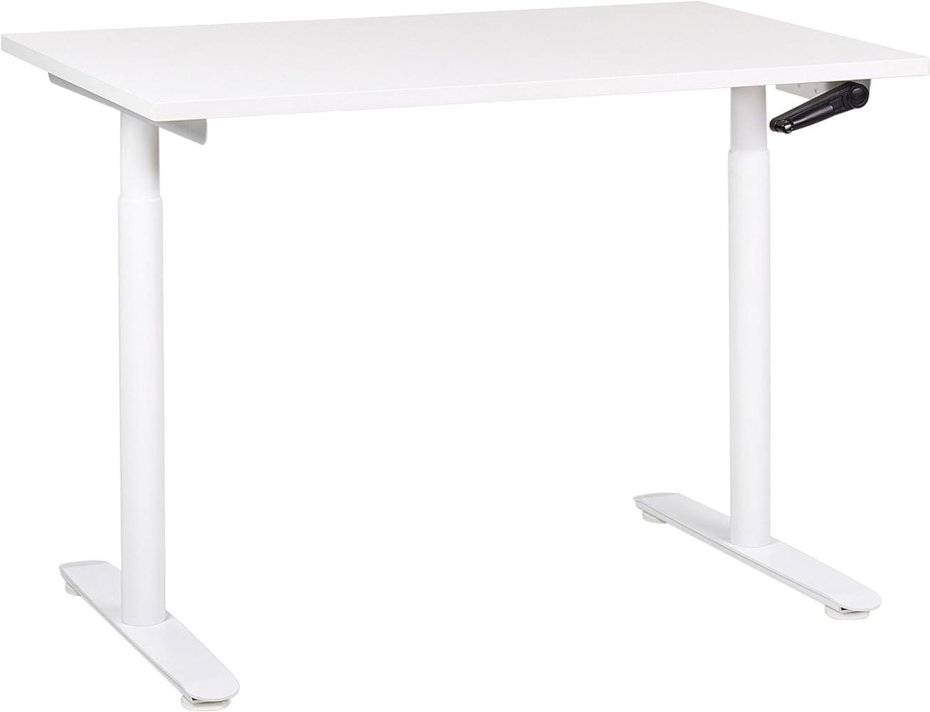 Schreibtisch weiß 120 x 72 cm manuell höhenverstellbar DESTINAS Bild 1