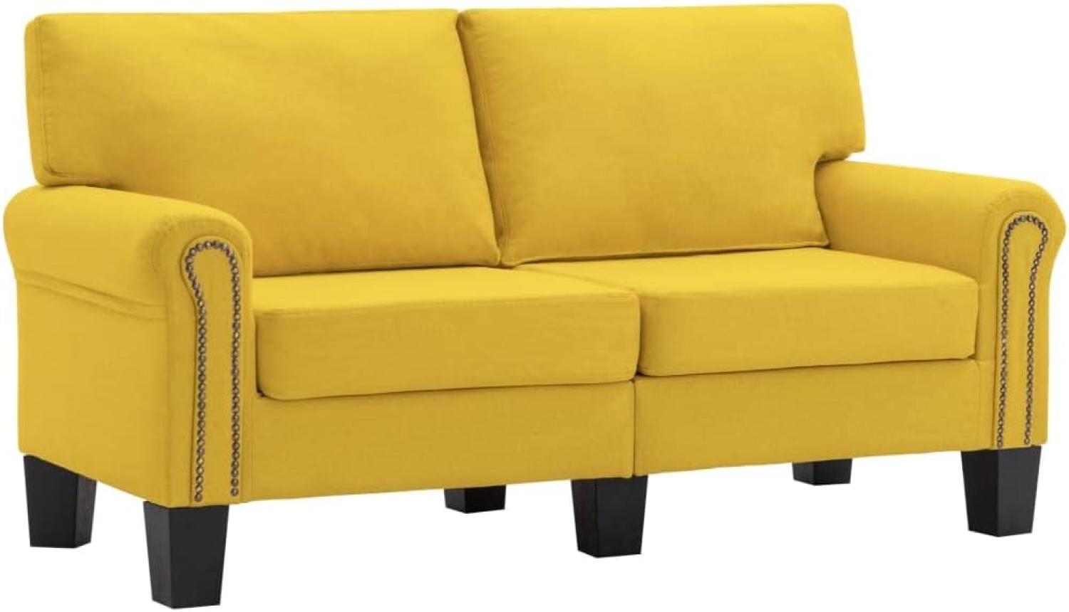 2-Sitzer-Sofa Gelb Stoff Bild 1