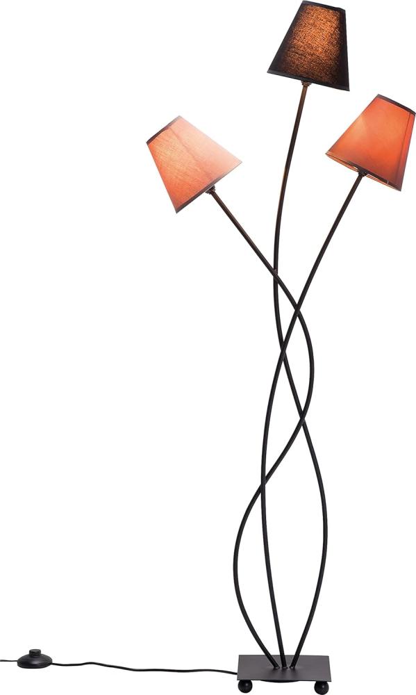 Kare Design Stehleuchte Flexible Mocca, Schwarz/Braun, Stehlampe, Lampe, Stahlgestell, Baumwoll Schirme, kein Leuchtmittel inklusive, 130x50x18 cm (H/B/T) Bild 1