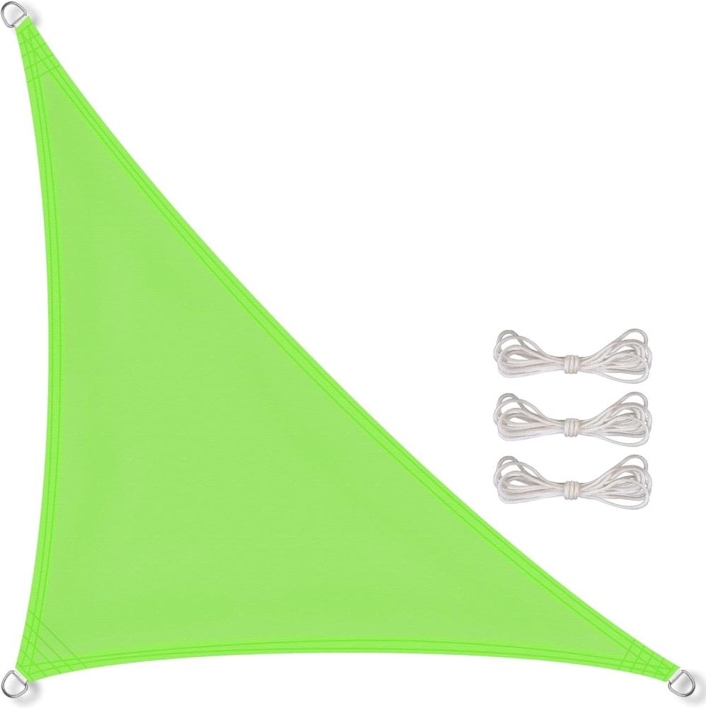 CelinaSun Sonnensegel inkl Befestigungsseile Premium PES Polyester wasserabweisend imprägniert Dreieck rechtwinklig 4,2 x 4,2 x 6 m grün Bild 1