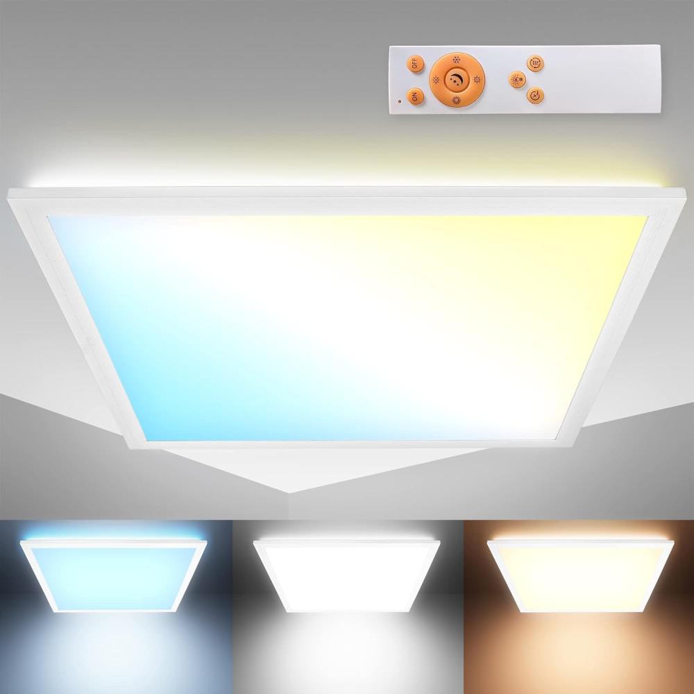 LED Panel Deckenleuchte flach CCT indirektes Licht dimmbar Küchenlicht weiß 24W Bild 1