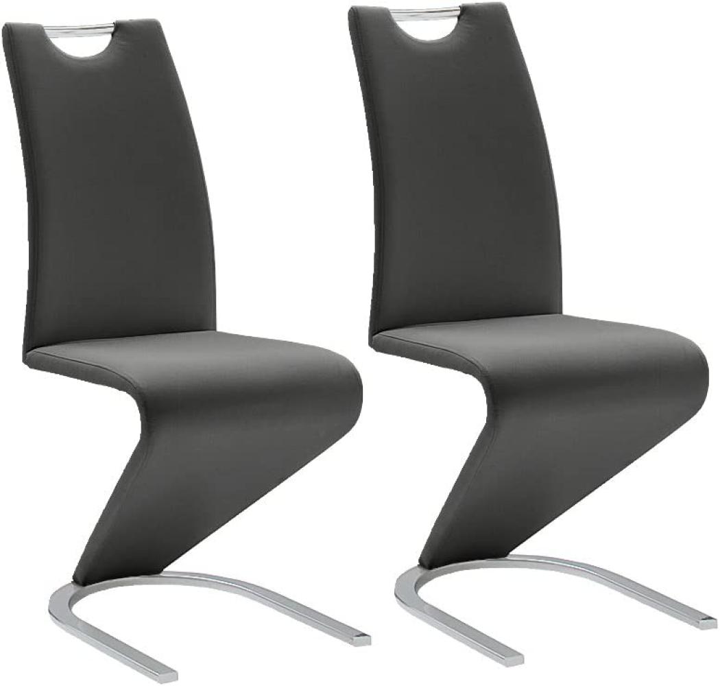 2 x Stuhl Amado Leder schwarz Schwingstuhl Esszimmer Freischwinger Bild 1