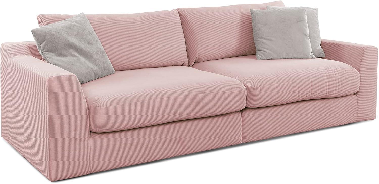 CAVADORE Big Sofa Fiona / Megasofa in Cord mit tiefen Sitzflächen und weicher Polsterung / Cordsofa / 276 x 90 x 109 / Cordstoff Altrosa Bild 1