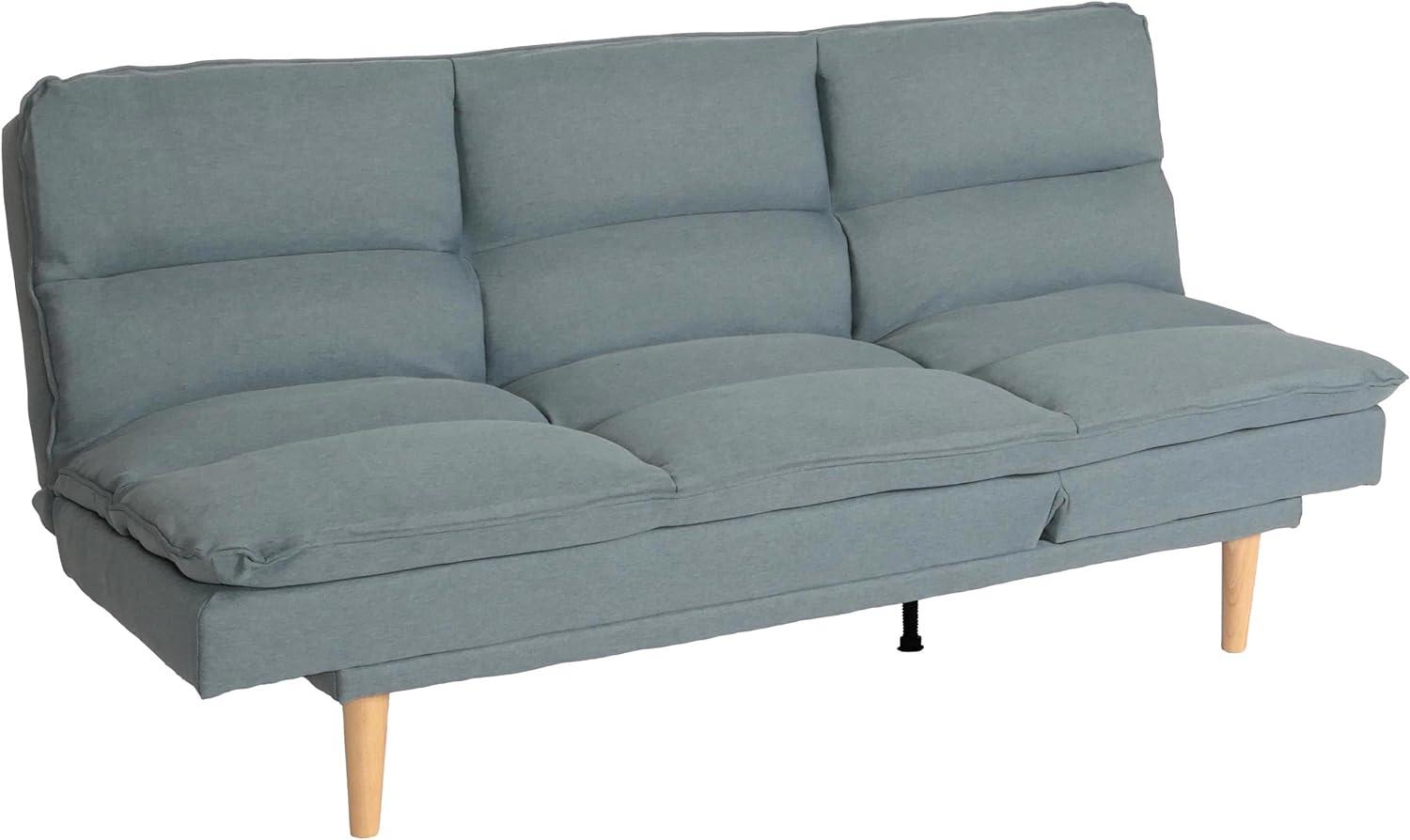 Schlafsofa HWC-M79, Gästebett Schlafcouch Couch Sofa, Schlaffunktion Liegefläche 180x110cm ~ Stoff/Textil blau-grau Bild 1