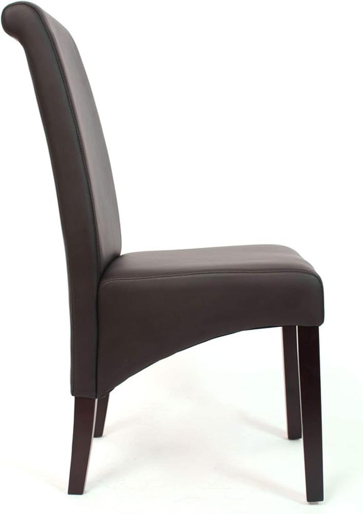 6er-Set Esszimmerstuhl Lehnstuhl Stuhl M37 ~ Leder, braun, dunkle Füße Bild 1