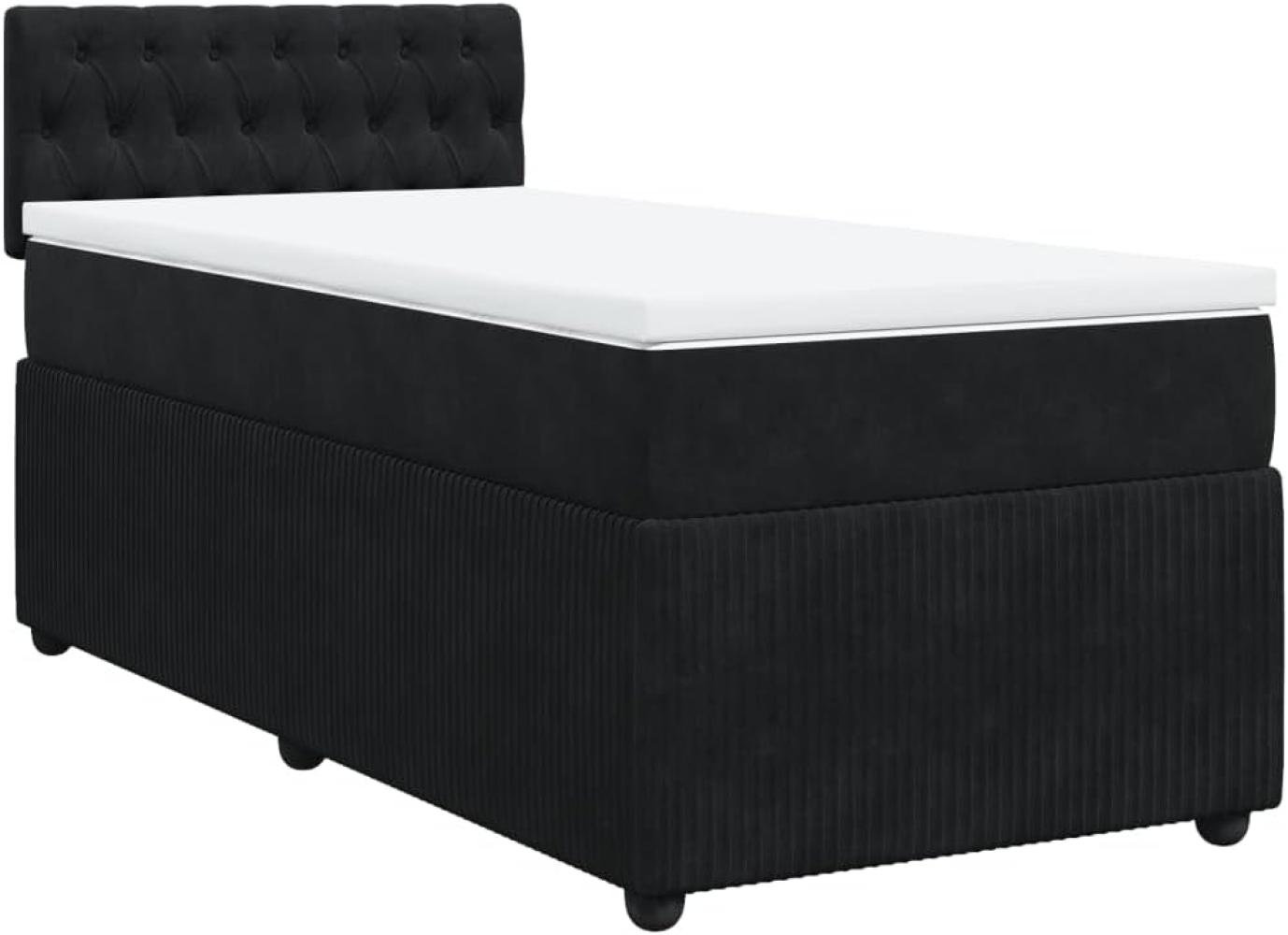 Boxspringbett mit Matratze Schwarz 90x200 cm Samt 3289946 Bild 1