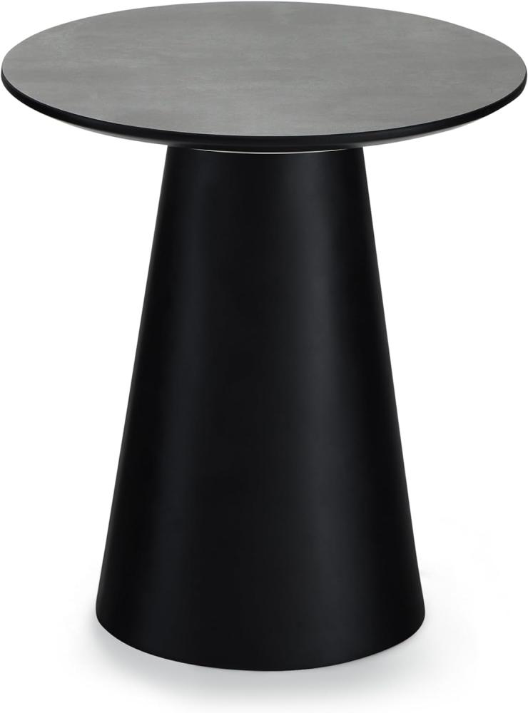 Runder Couchtisch mit Säulenfuß Tango Dunkelgrau Marmoroptik ø45x50 cm Bild 1
