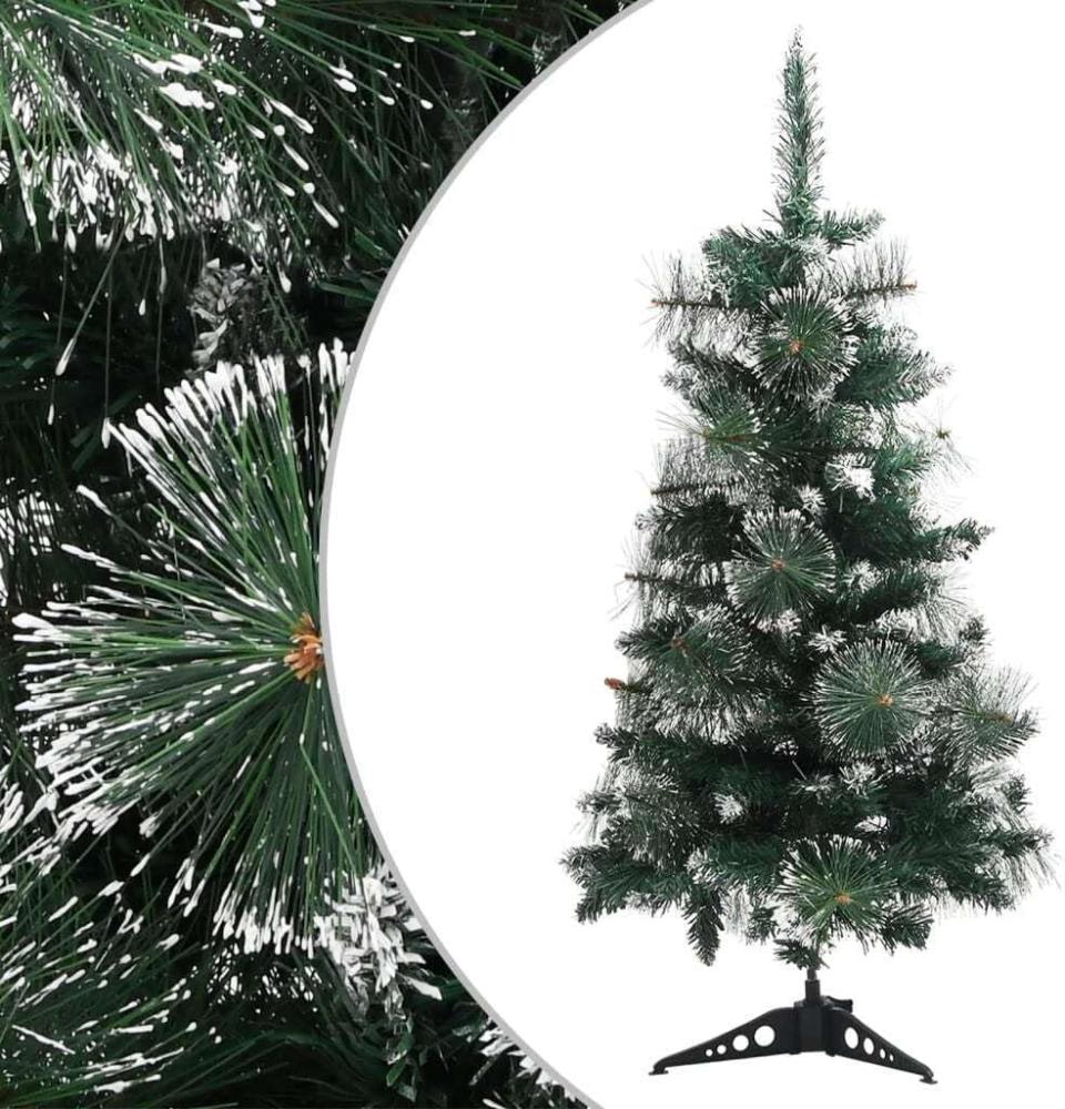 vidaXL Künstlicher Weihnachtsbaum mit Ständer Grün und Weiß 90 cm PVC Bild 1