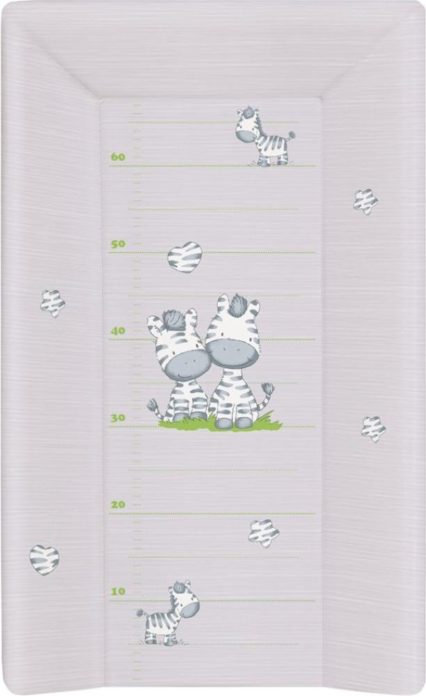 Ceba Baby Wickelauflage Wickelunterlage Wickeltischauflage 2 Keil und Kopfteil Feste 80x50 cm Abwaschbar für Mädchen und Junge - Graue Zebra 80 x 50 cm Bild 1