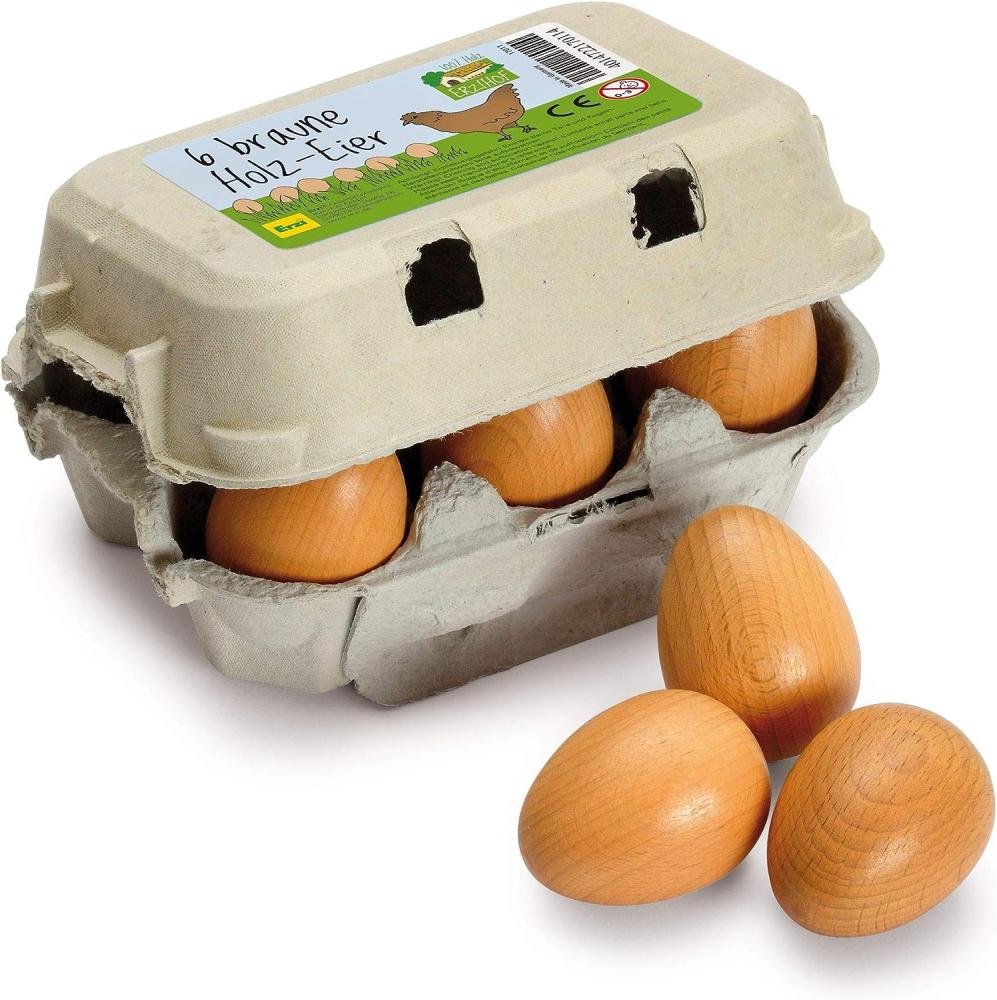 Erzi 17011 Eier, braun, 6 Stück im Eierkarton Bild 1