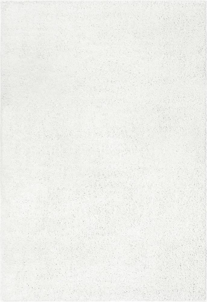 Hochflor Uni Teppich Amelie Weiß - 80x150x3cm Bild 1