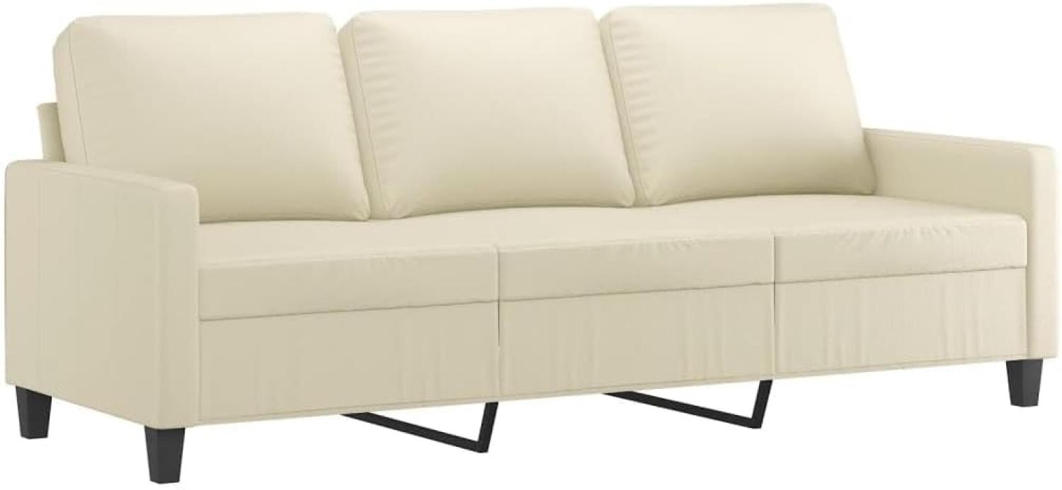 vidaXL 3-Sitzer-Sofa Creme 180 cm Kunstleder Bild 1