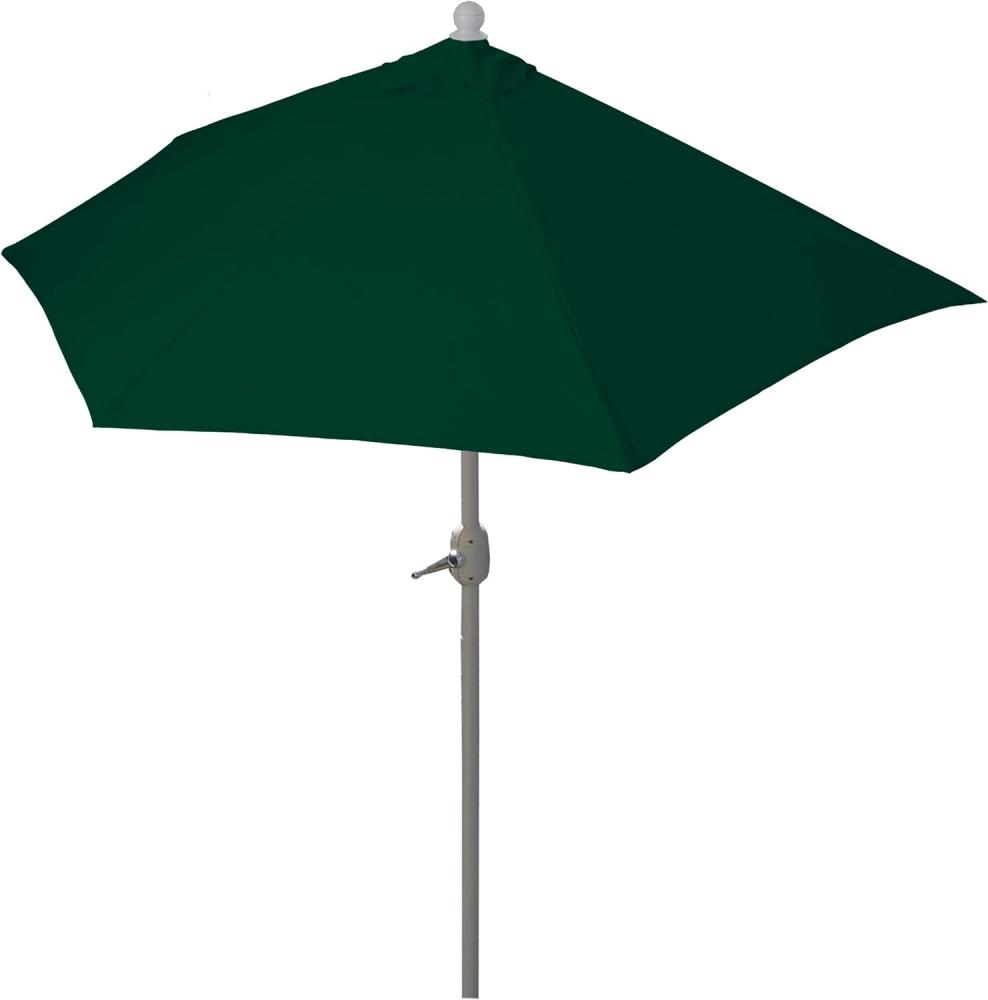 Sonnenschirm halbrund Parla, Halbschirm Balkonschirm, UV 50+ Polyester/Alu 3kg ~ 270cm grün ohne Ständer Bild 1