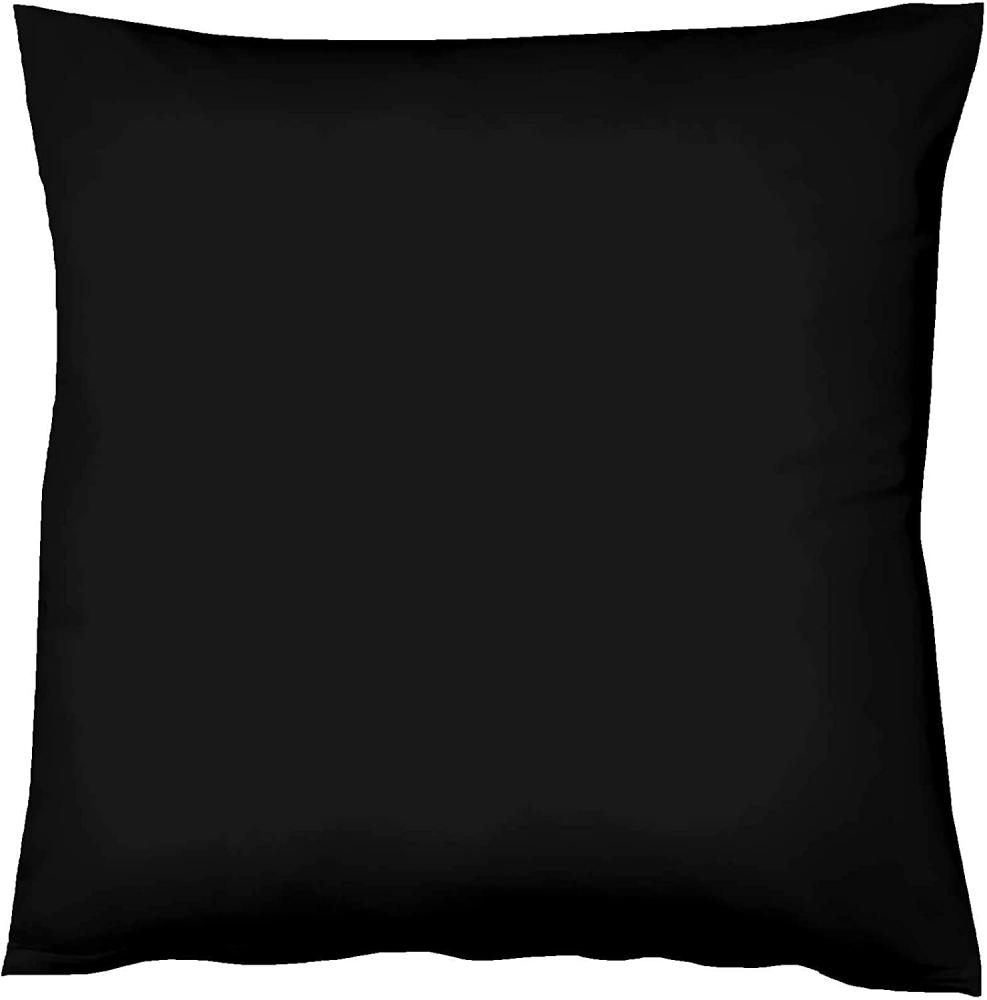 Fleuresse Interlock-Jersey-Kissenbezug uni colours schwarz 941 80/80 Bild 1