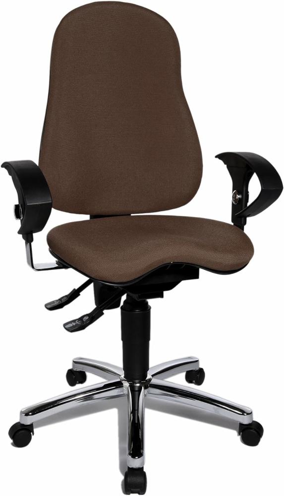 Topstar SI59UG08, Sitness 10 ergonomischer Bürostuhl, Schreibtischstuhl, inkl. höhenverstellbaren Armlehnen, Bezugsstoff dunkelbraun Bild 1