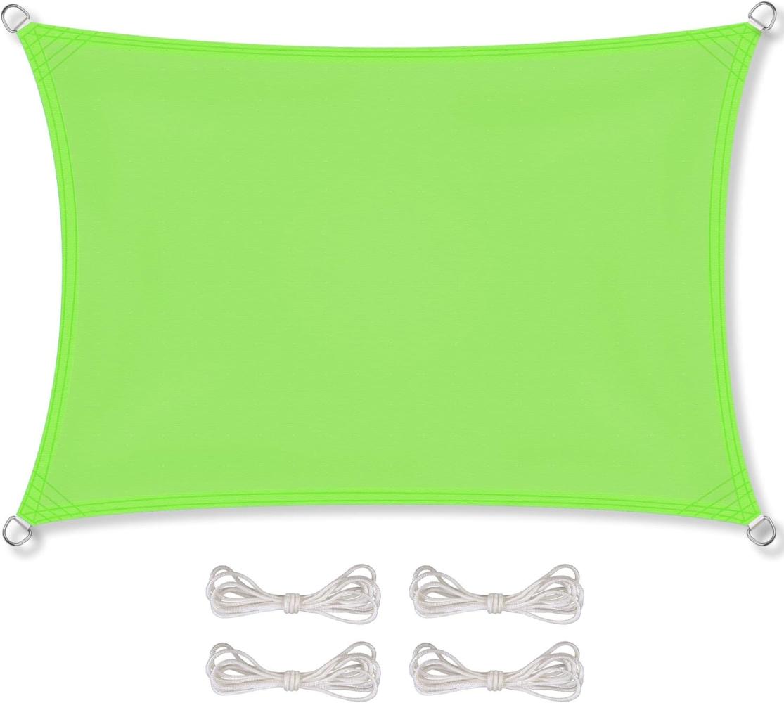 CelinaSun Sonnensegel inkl Befestigungsseile Premium PES Polyester wasserabweisend imprägniert Rechteck 2 x 6 m grün Bild 1