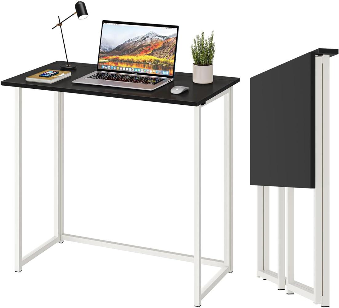 Dripex Faltbar Tisch Schreibtisch Computertisch für Homeoffice Arbeitszimmer Klappbar PC Tisch (Black) Bild 1