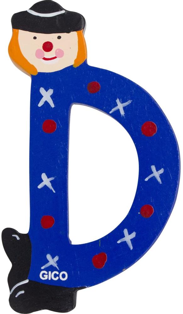 Holzbuchstaben Name Kinderzimmer groß Deko für die Tür, lustige Clowns, A-Z, Höhe ca. 9 cm, Holz Buchstabe 7361 (D) Bild 1
