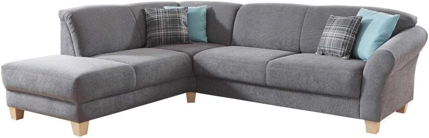 CAVADORE Ecksofa Gootlaand / Große Couch im Landhaus-Stil / Mit Federkern-Polsterung / 257 x 84 x 212 / Grau Bild 1