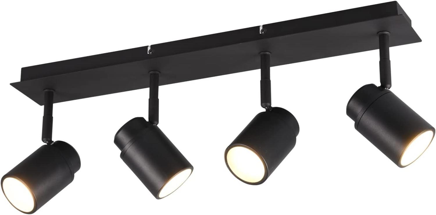 LED Badezimmerlampe Deckenstrahler 4 flammig schwenkbar in Schwarz Bild 1