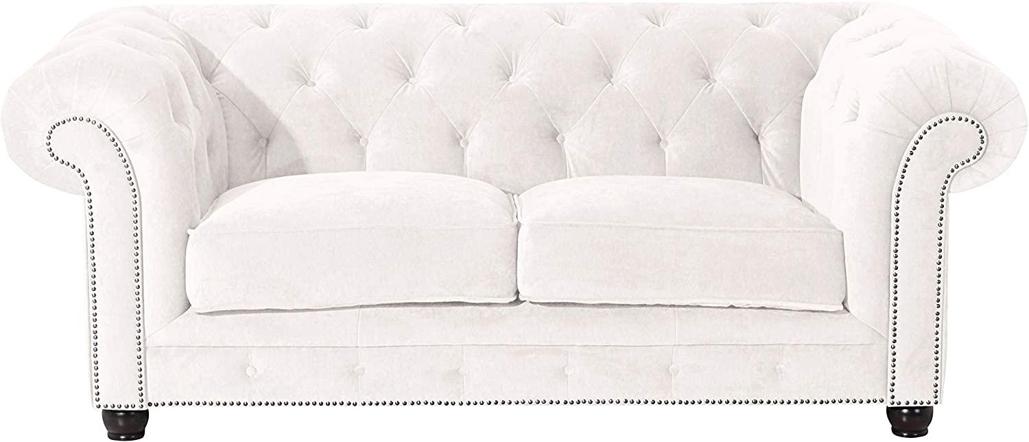 Orleans Sofa 2-Sitzer Microfaser Creme Buche Nussbaumfarben Bild 1