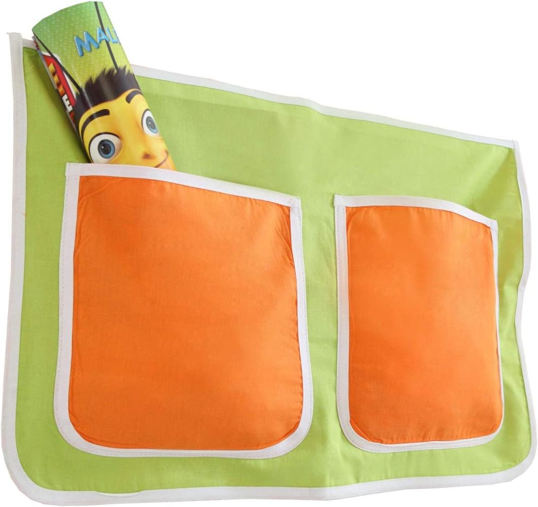 Bett-Tasche für Kinderbetten - grün-orange Bild 1