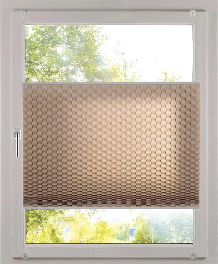 K-home Klemmfix Plissee 3D-Effekt Taupe 120 x 130 cm Bild 1