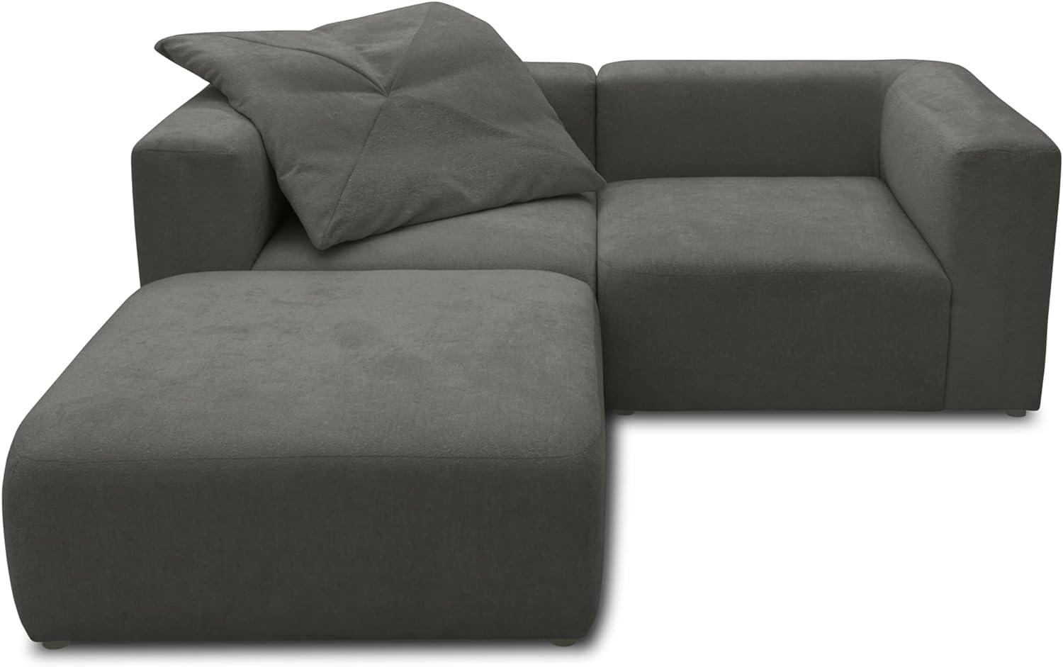 DOMO. collection Sofa, Couch, Modulsofa in L-Form, aus 3 Modulen, dunkelgrau, 216 x 193 cm Bild 1