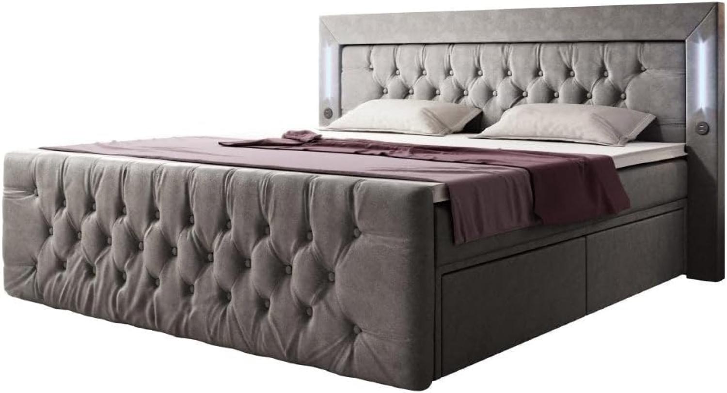 Boxspringbett Charme 160x200 H2 Grau Bild 1