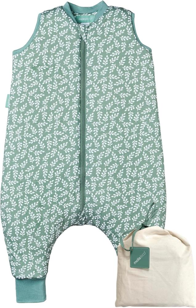 molis&co - Baby Schlafsack mit Füßen - Ideal für den Winter - Babyschlafsack mit Beinen 2,5 tog - 100% Baumwolle (Oeko-TEX 100), Premium Qualität - Green Garden (60 cm) Bild 1