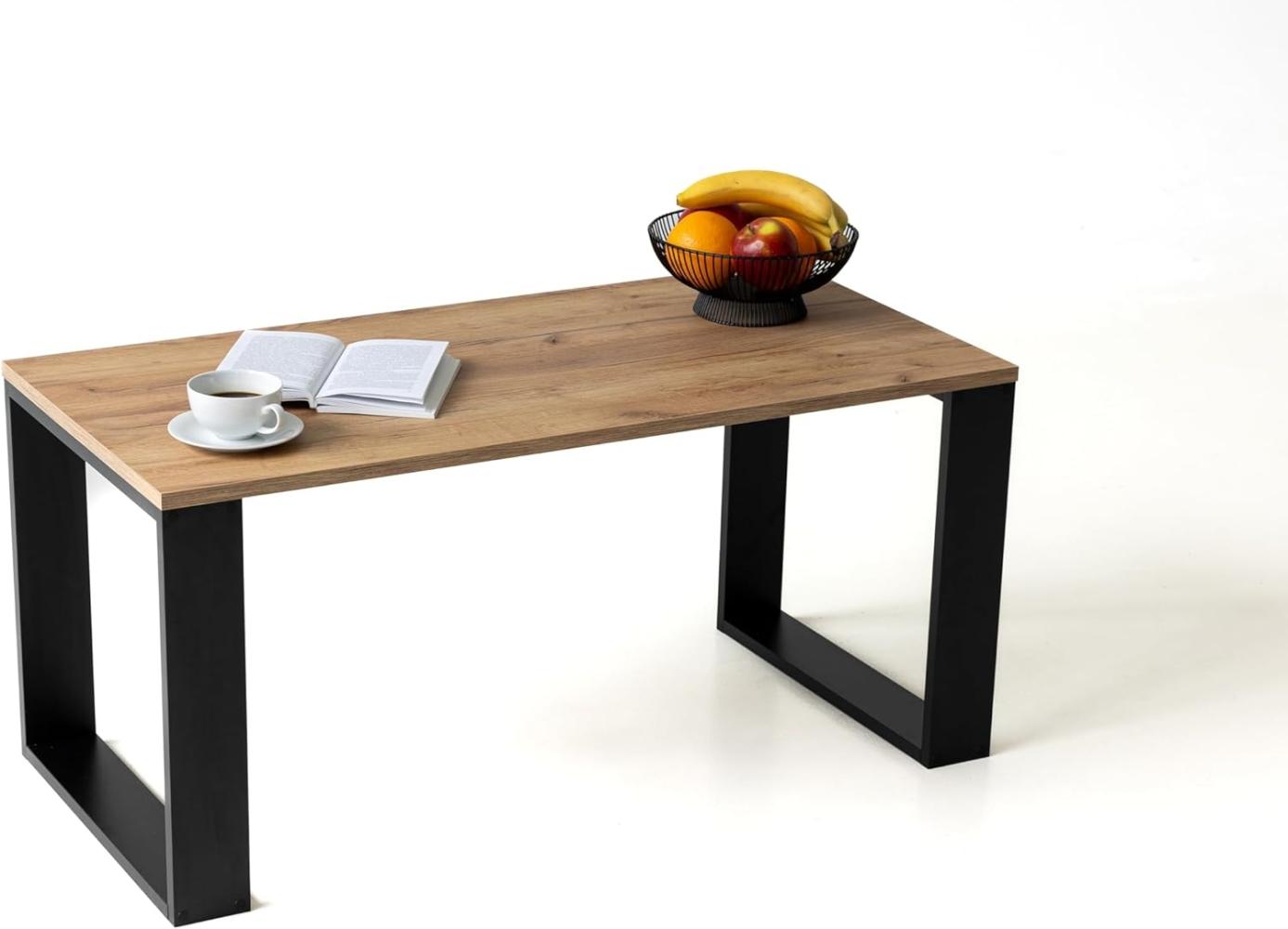 Couchtisch - Wohnzimmertisch Modern Perfekt für Büro oder Wohnzimmer - Rechteckiger Kaffeetisch im modernen Stil 105x50x49 cm, Mittel- oder Beistelltisch für Tee und Kaffee (Craft Eiche) Bild 1