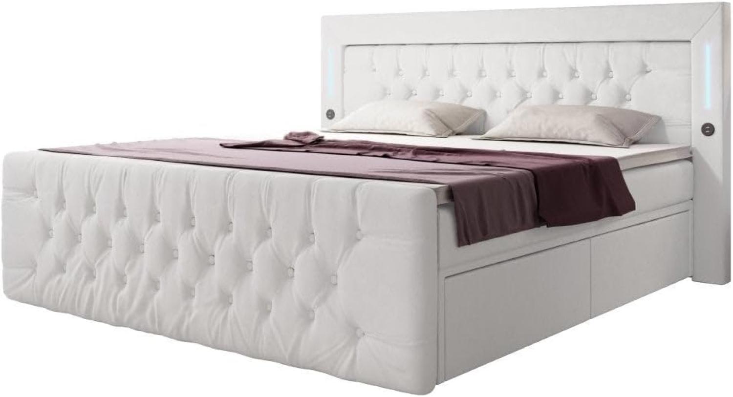 Boxspringbett Charme 200x200 H4 Weiß Bild 1