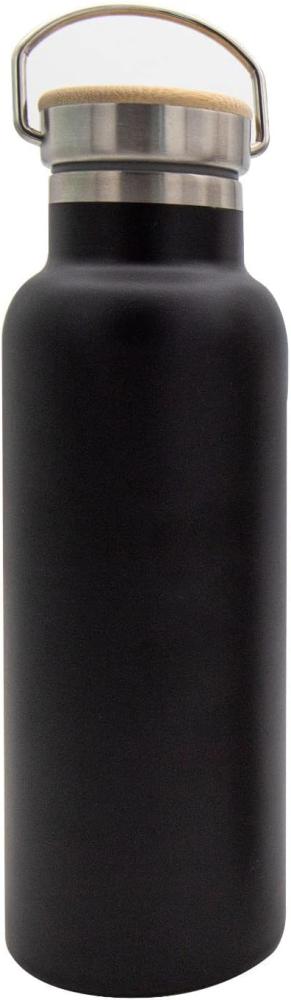 Steuber Thermoflasche 600 ml Milchkannen-Design mit praktischem Tragehenkel, doppelwandiger Edelstahl, schwarz Bild 1
