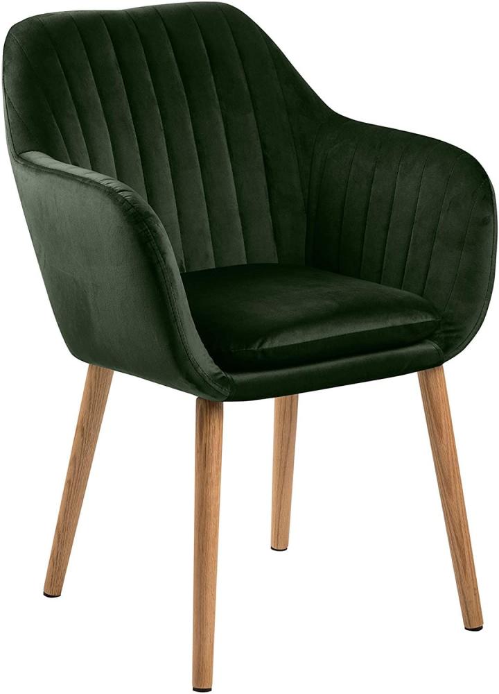 AC Design Furniture Wendy, Esszimerstuhl, Sessel, Loungestuhl, Samt, Waldgrün/Natur, One Size Bild 1