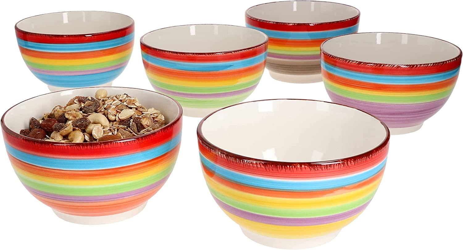6er Set Ibiza Rainbow Bowl-Schalen 600ml Müsli Salat Dessert bunte Schüssel Bild 1