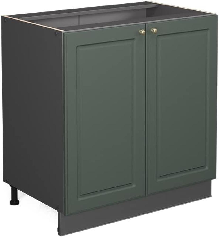 Vicco Küchenschrank Küchenmöbel Fame-Line Landhaus Küche Einbauküche Küchenzeile Blende Unterschrank Hochschrank Hängeschrank (Anthrazit-Grün-Gold, Unterschrank 80 cm) Bild 1